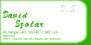 david szolar business card